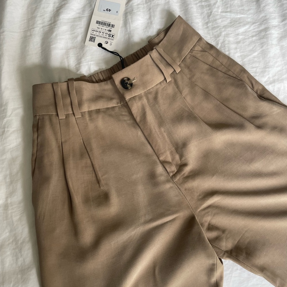 Zara Crop Tan Trouser